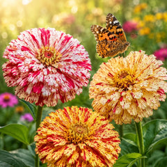 300 Candy Stripe Zinnia Flower Seeds