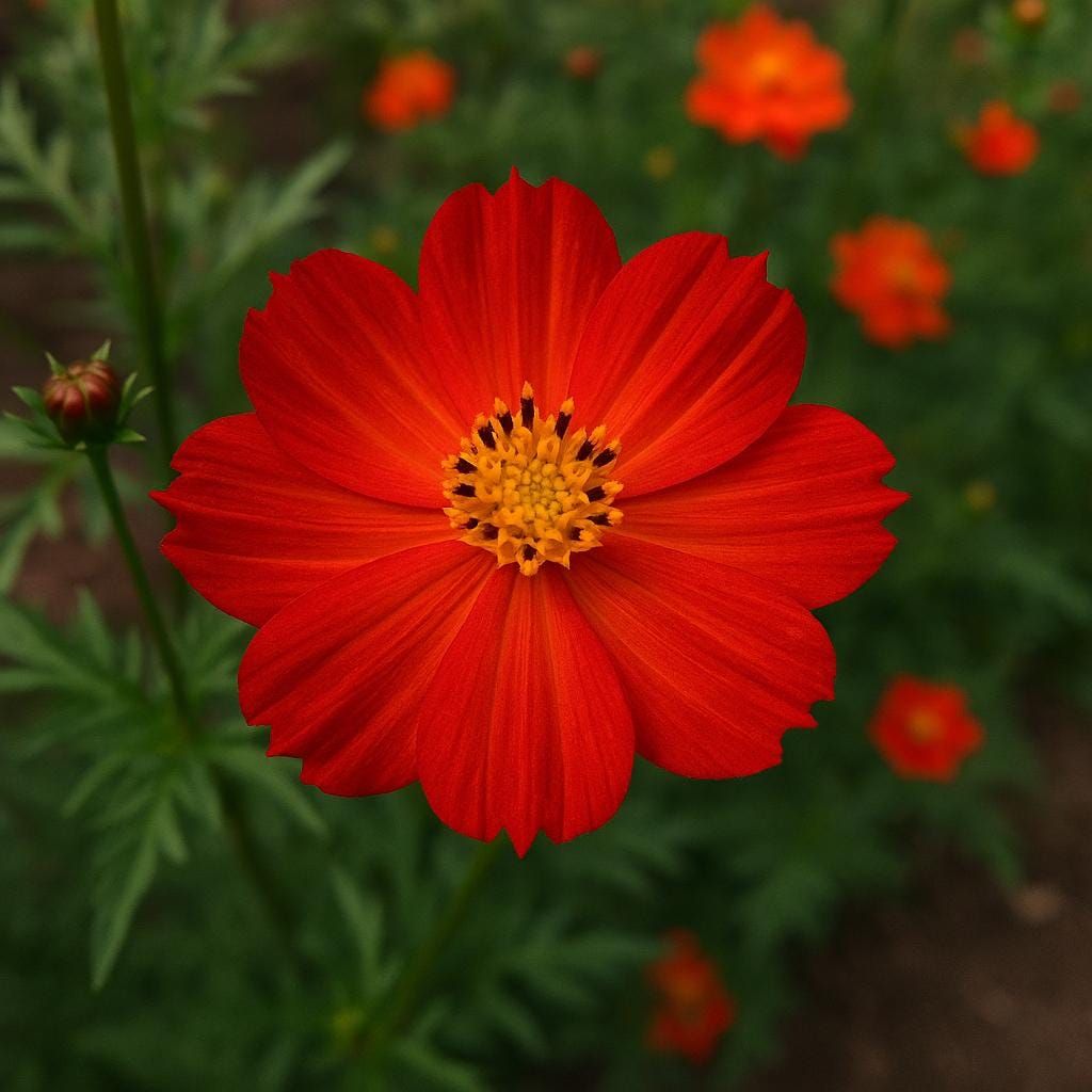 500 Crest Red Cosmos Flower Seeds