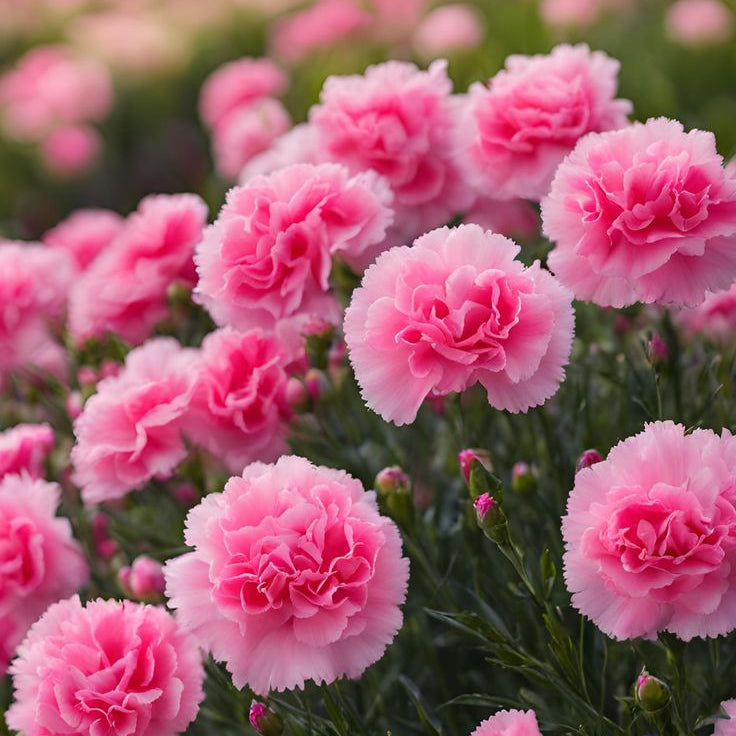 Close-up of pink carnations with a blurred background