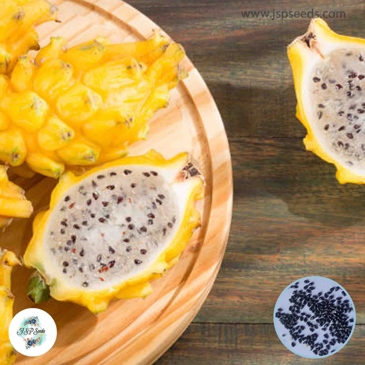 50 Yellow Dragon Fruit Seeds Pitaya Pitahaya Hylocereus Undatus Cactus Seeds (Asia Fruit)