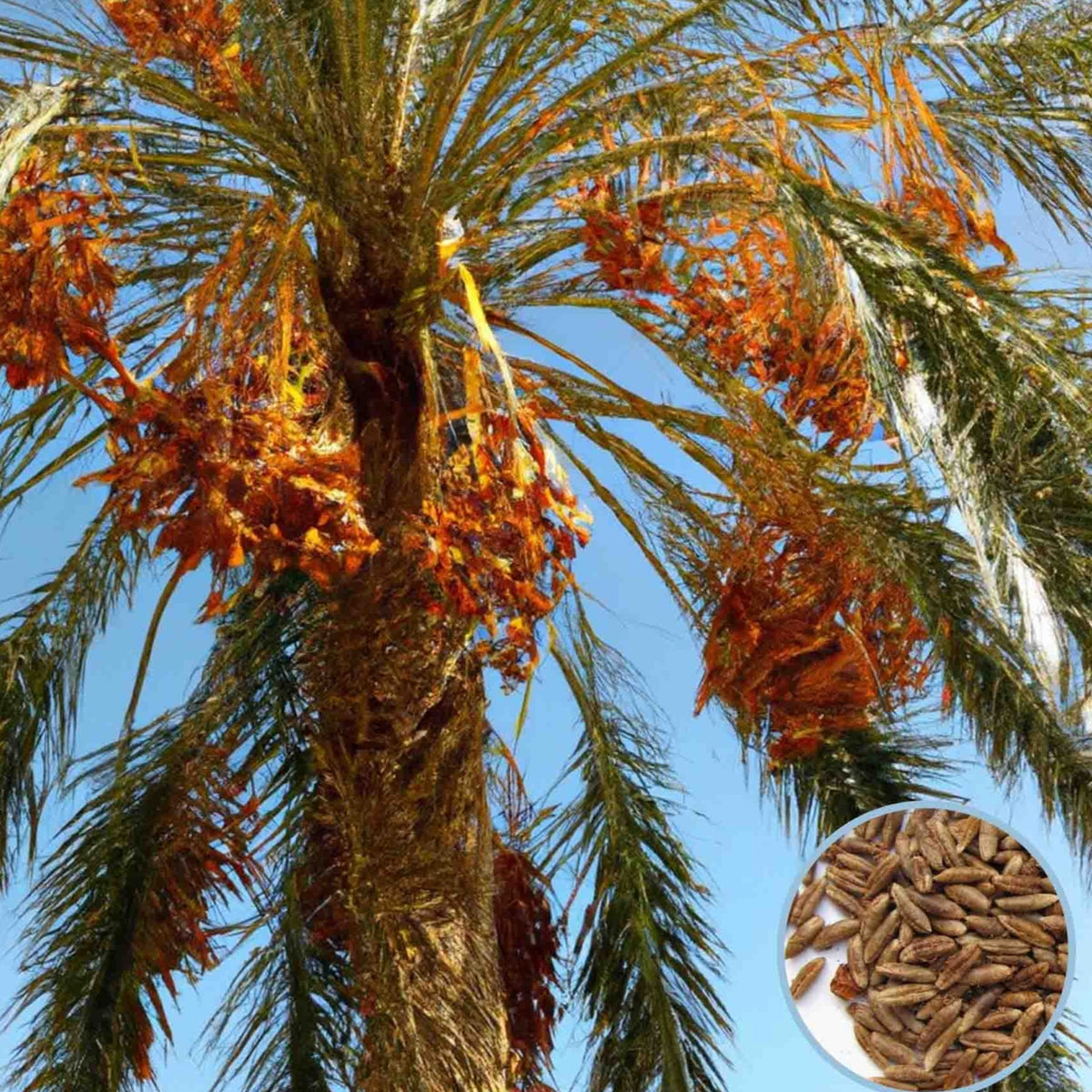 12 Fersi Date Palm Seeds Phoenix dactylifera (Arecaceae) Fruit Seeds (UAE Lab 143)